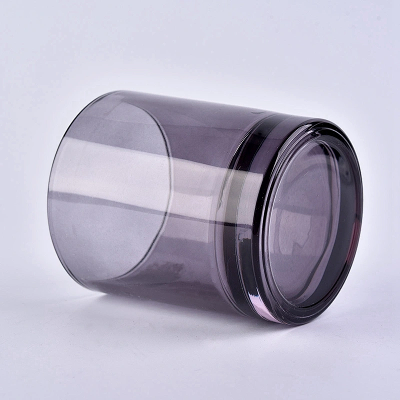 home decor smoky grey glass candle jars