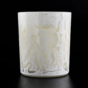 Sunny white matte crystal decorative glass candle vessels 10oz 14oz 16oz