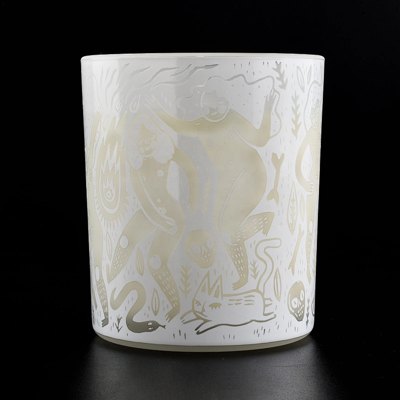 Sunny white matte crystal decorative glass candle vessels 10oz 14oz 16oz