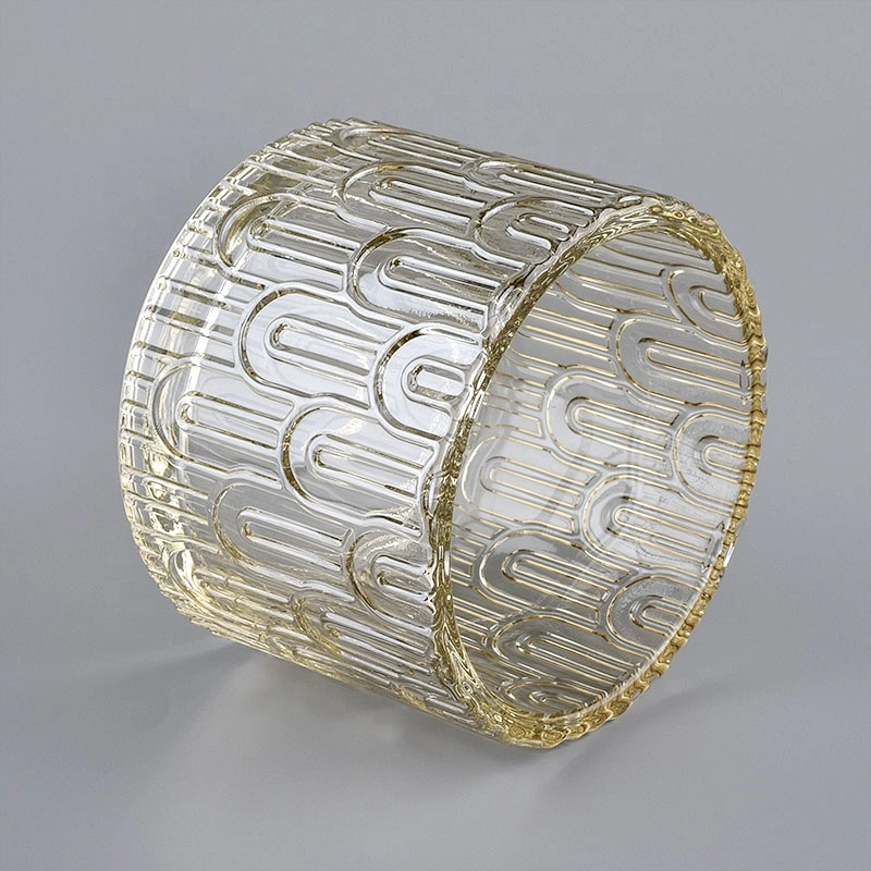 Luxury Geo cut candle holder glass