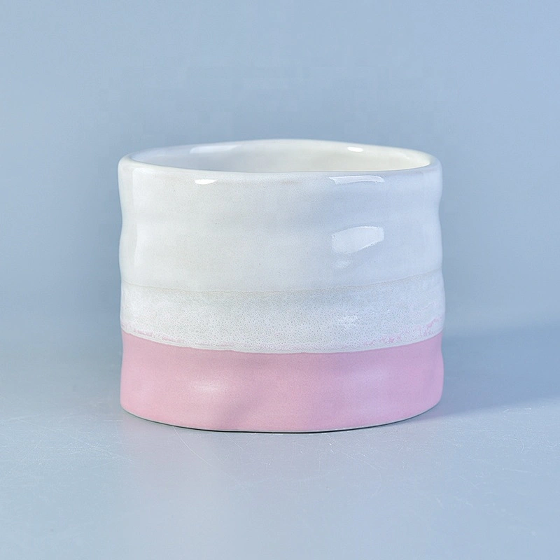 Antique glaze painted massage ceramic candle jar in bulk