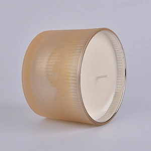 Sunny new design matte custom glass candle holder with wood lid