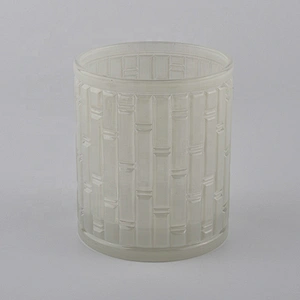Home decoration frosted cylinder glass candle holder in bulk