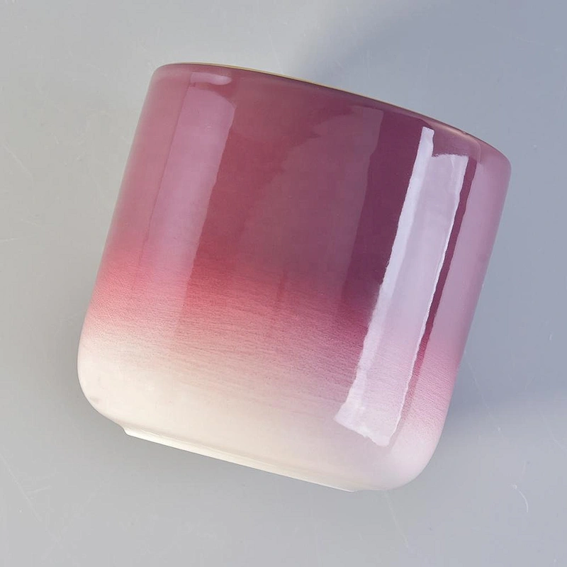 10oz 20oz Wholesales custom pink luxury candle ceramic jar