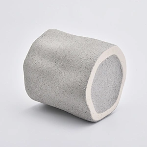 13oz Gray Sand Effect Ceramic Candle Holders Candle Vessels for Home Decor