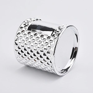Luxury Silver Electroplating Candle Jar Glass For Wedding