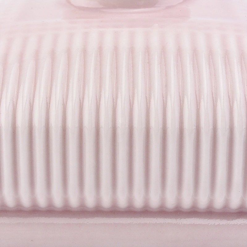 400ml square pink ceramic reed diffuser bottles for home decorations
