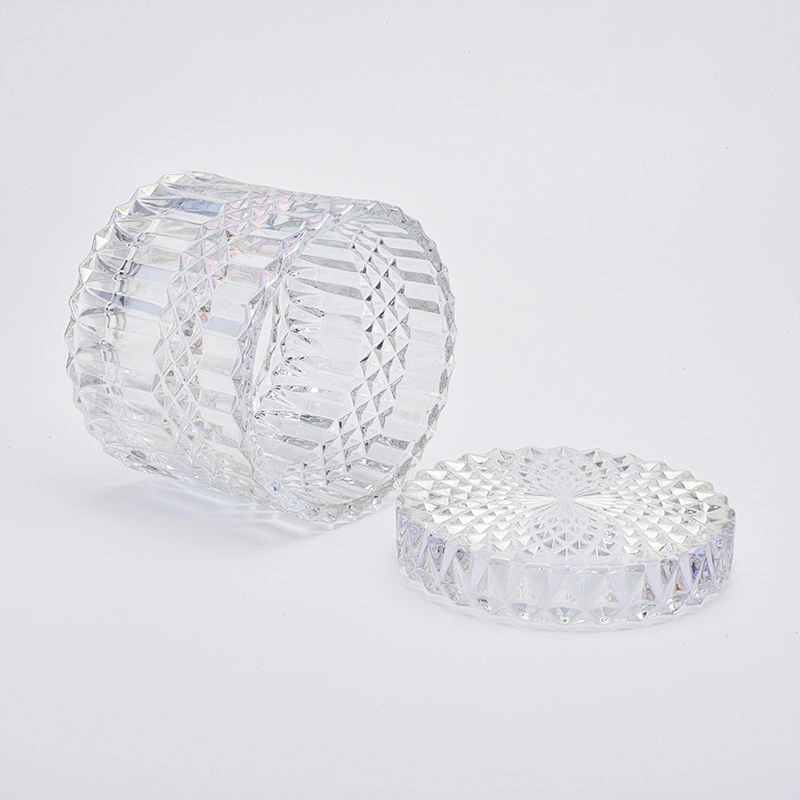480ml Luxury Christmas Ion Plating  Glass Candle Jar With Lids