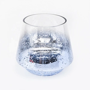 Antique Crystal mercury blue glass candle jar bulk