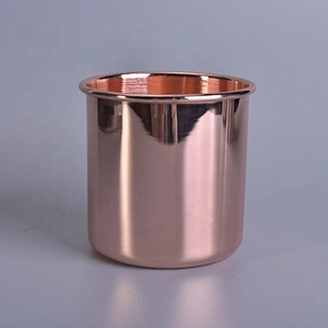 Vintage decorative pink metal candle holder
