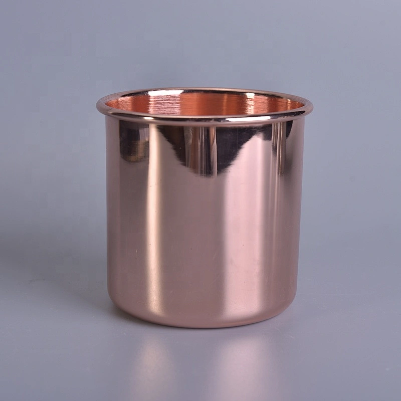 Vintage decorative pink metal candle holder