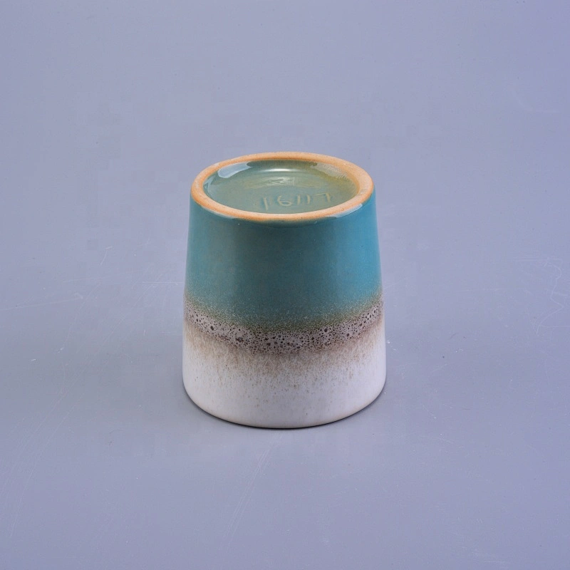 Wholesales christmas custom ceramic blue and white candle holder