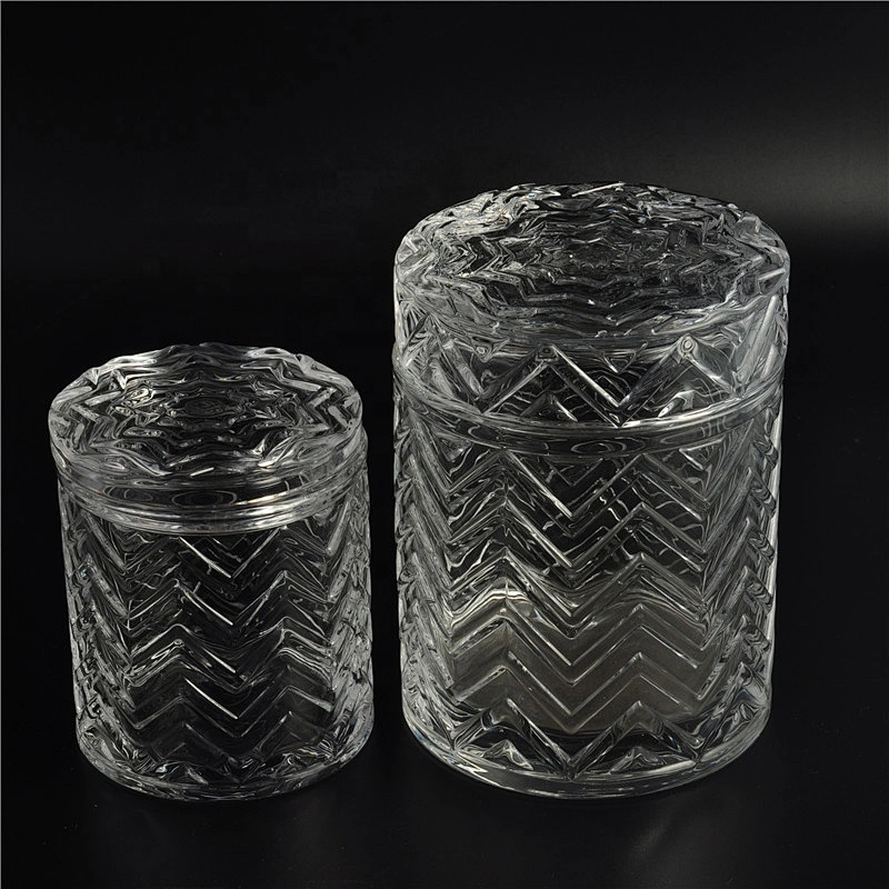 Sunny luxury crystal decorative glass candle jar with lids
