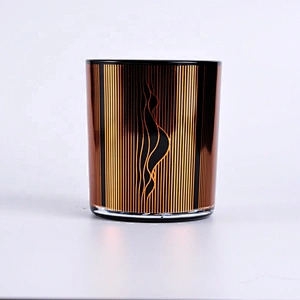10oz 20oz Wholesales Custom printing black candle glass holder