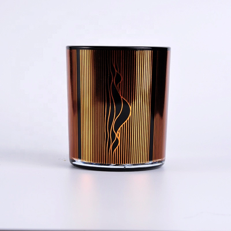 10oz 20oz Wholesales Custom printing black candle glass holder