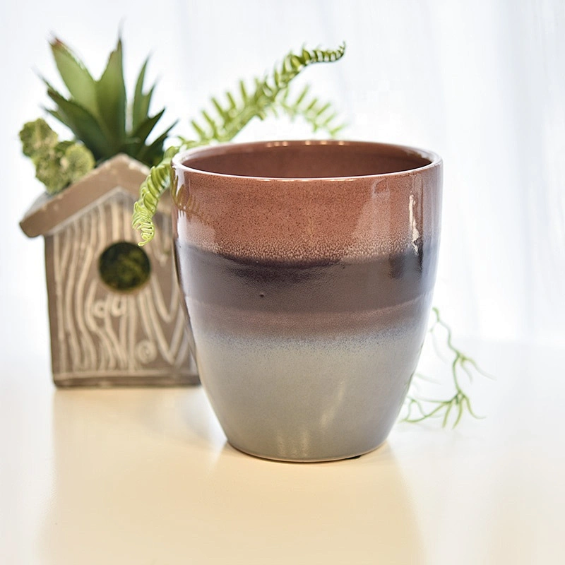 1400ml Brown iridescent ceramic candle holders
