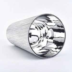 Suppliers silver luxury leather PU candle holders 8oz 10oz 11oz