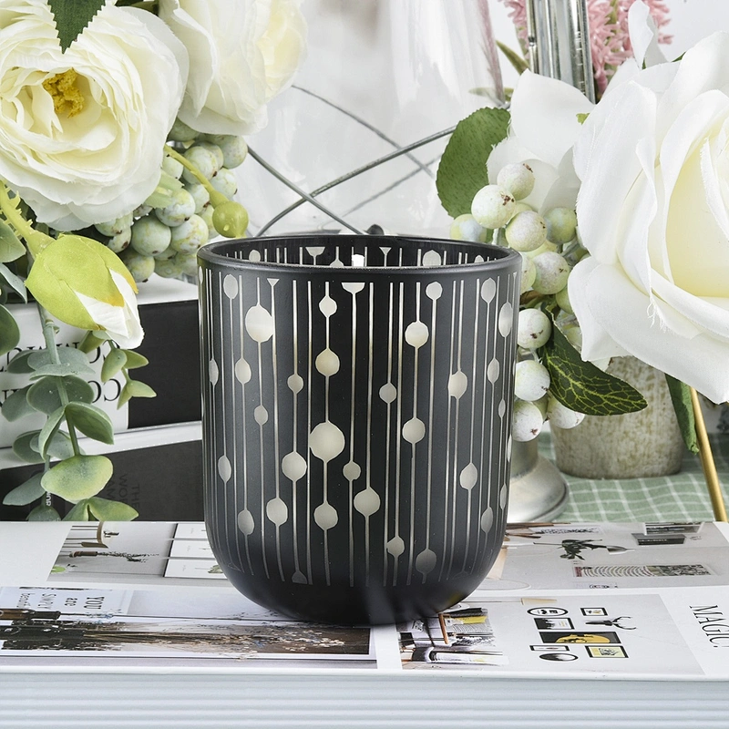 Wholesales empty tealight custom black ceramic candle vessels 10oz