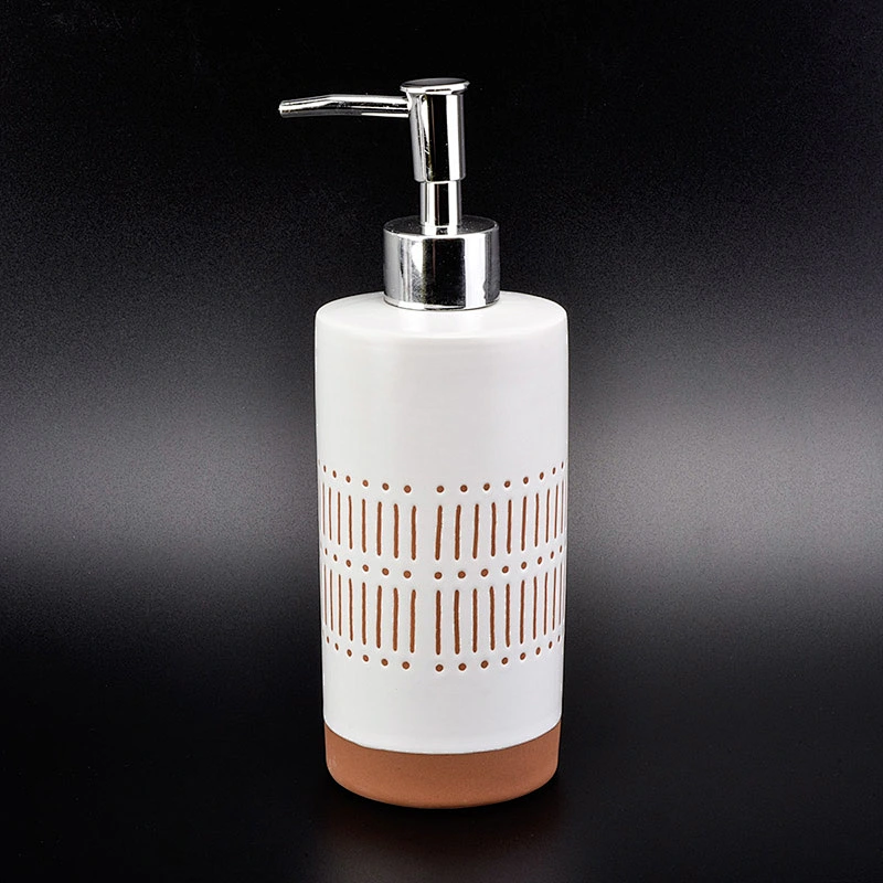 wholesale hotel ceramic multi function toothbrush holder lotion dispenser pump soap dish full set bathroom accessories