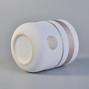Luxury empty matte cylinder ceramic candle holder jars