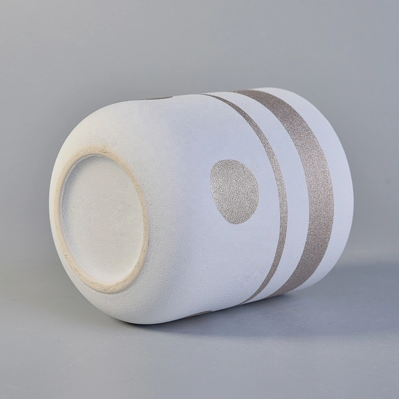 Luxury empty matte cylinder ceramic candle holder jars