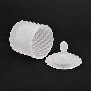 110ml matte white cute little glass candle holders with lid  home decorations