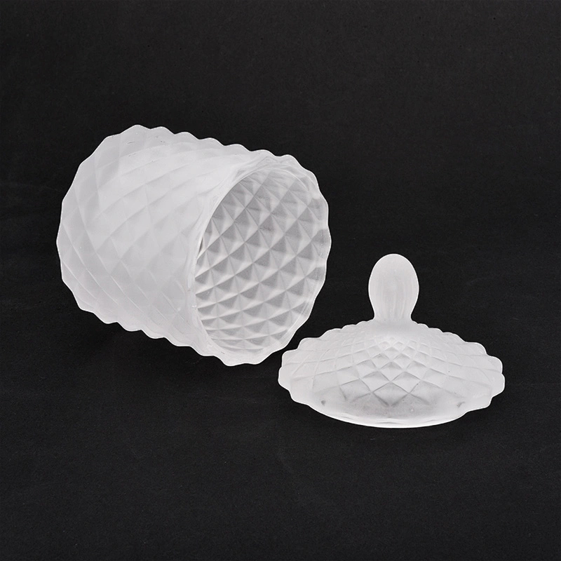 110ml matte white cute little glass candle holders with lid  home decorations