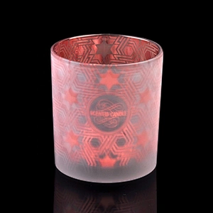 OEM/ODM custom decorative laser matte tea light glass candle jar 8oz
