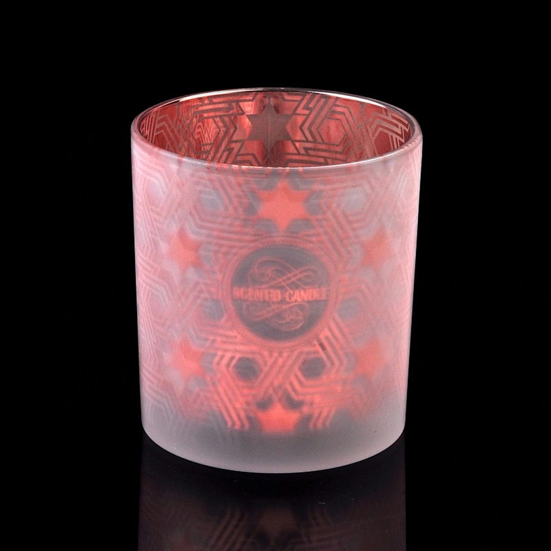 OEM/ODM custom decorative laser matte tea light glass candle jar 8oz