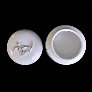 Home decoration custom white ceramic jar candle with lid