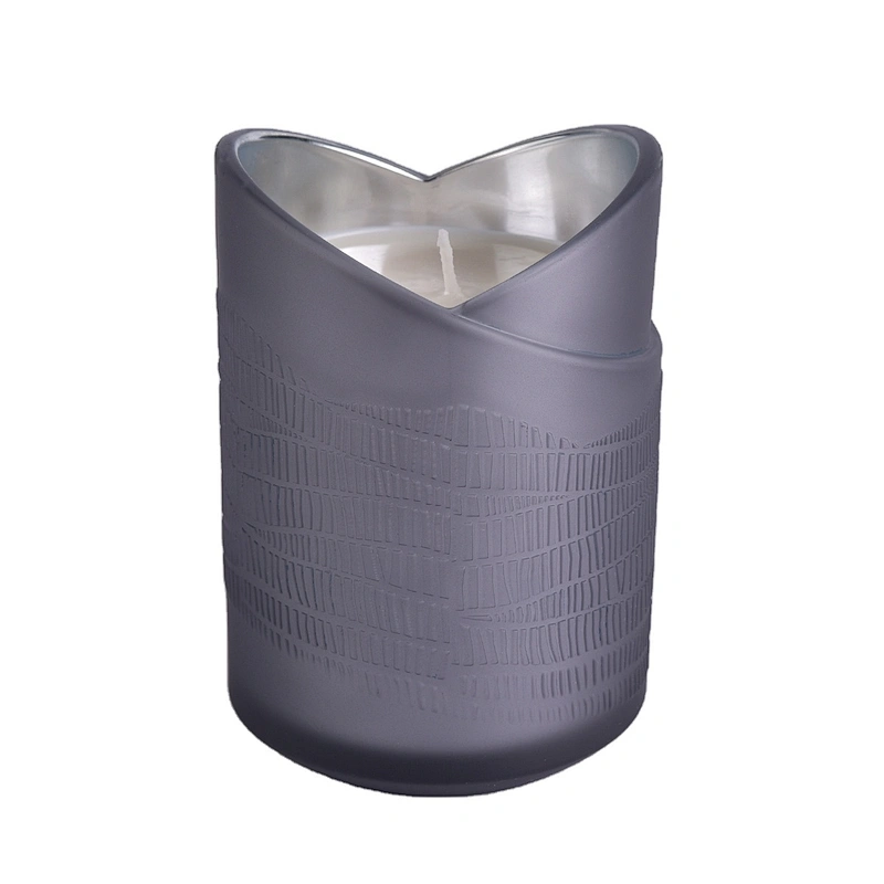Sunny glassware tealight grey heart shape glass candle jars 10oz 20oz