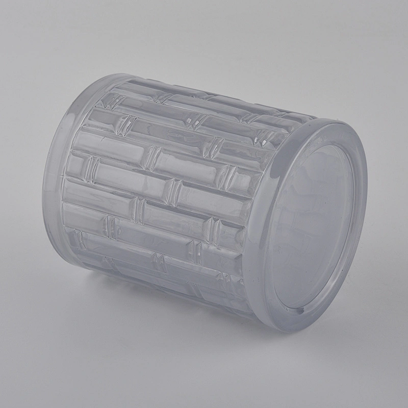 new arrived bar pattern glass candle jar
