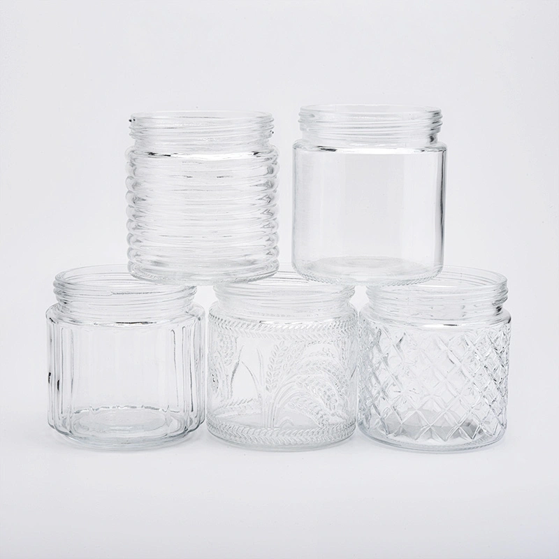 18oz wholesales clear glass candle jars home decorations candle containers