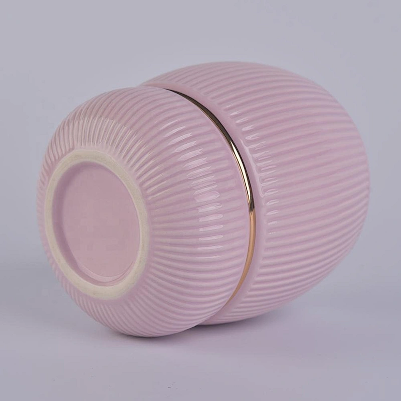 Wholesales decorative empty pink ceramic candle holder