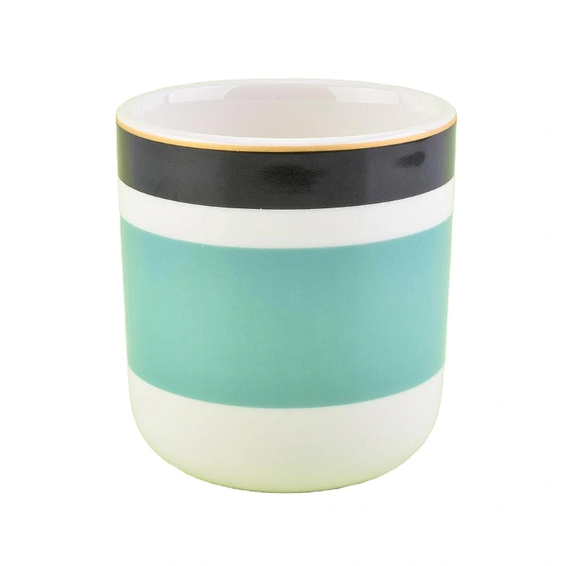 Wholesales empty tealight custom cylinder ceramic candle holder jar