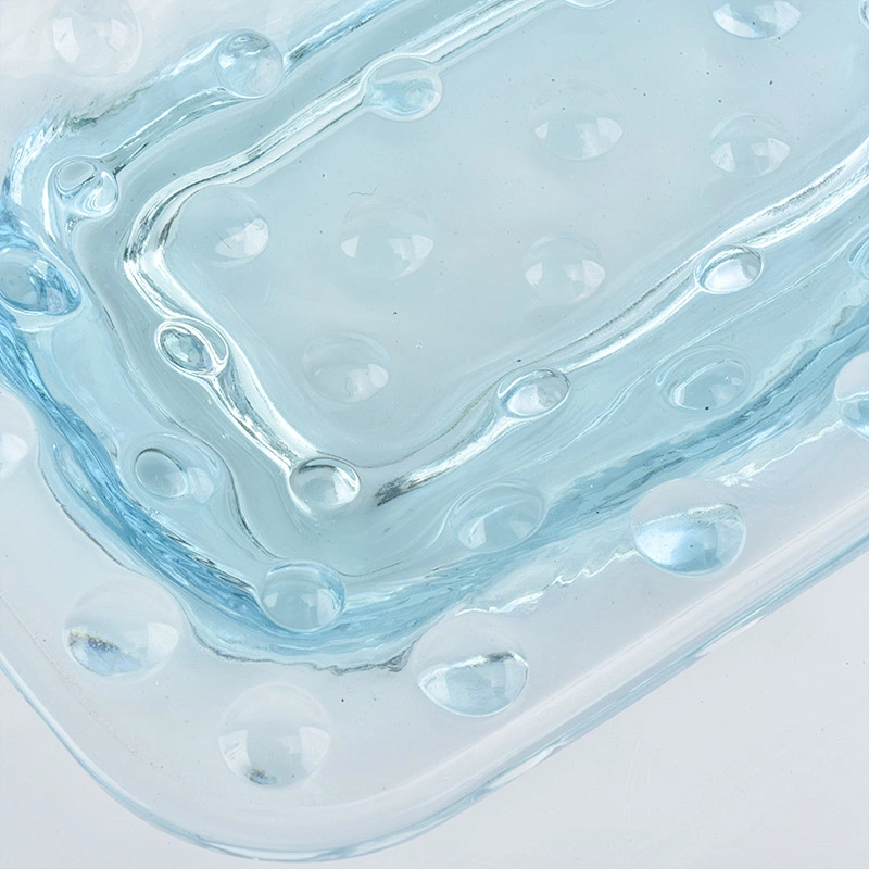 glass bath accessories spray sky blue glass soap dish for bathroom