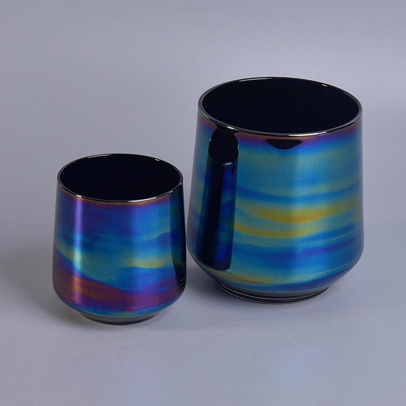 high quality new creative iridescent decorative glass candle jar