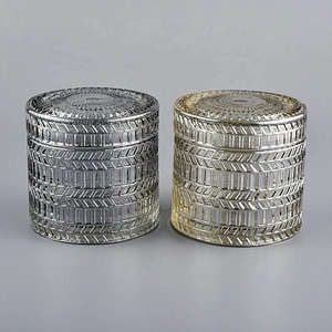 250ml crystal empty custom bulk glass candle jars with glass lid