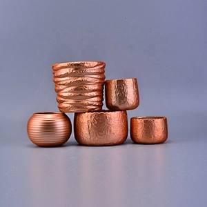Luxury round plating bulk tealight ceramic candle holders