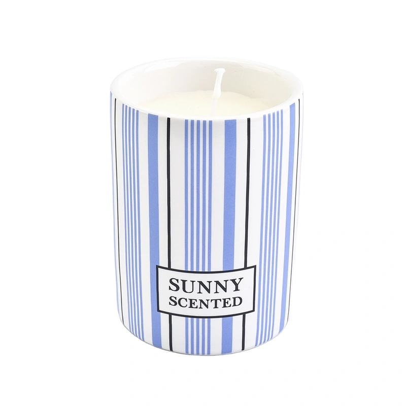 10oz Wholesales luxury custom scented cylinder ceramic candle jar holders