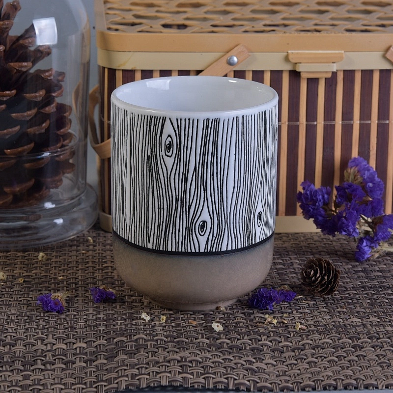 10oz 20oz Wholesales Sunny new design brown candle jar ceramic