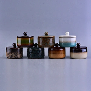 Wholesales round ceramic jar candle with lids 10oz 12oz