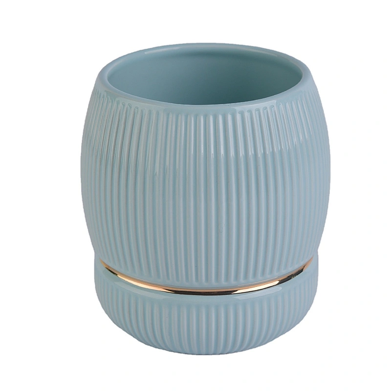 Wholesales Sunny tea light custom color ceramic candle jars 10oz