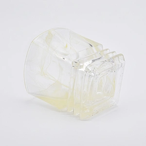 130ml smoke appearance yellow pigment glass candle jar for home decorations