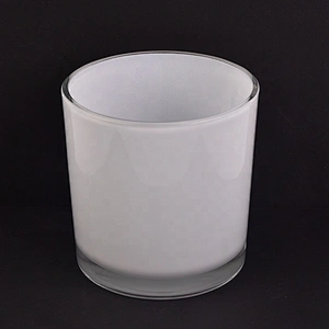 home decor white 14oz large glass candle jar