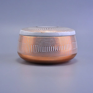 Sunny glassware custom tealight white ceramic candle holder with lid