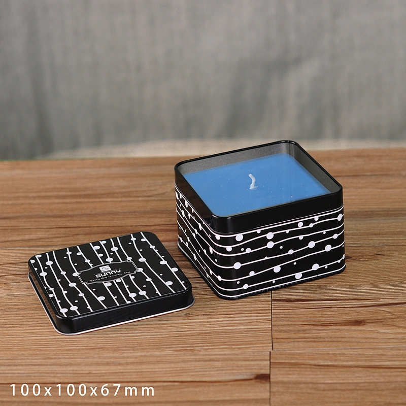 Square Shaped Tin Candle Jar Metal Jar For Candle Making