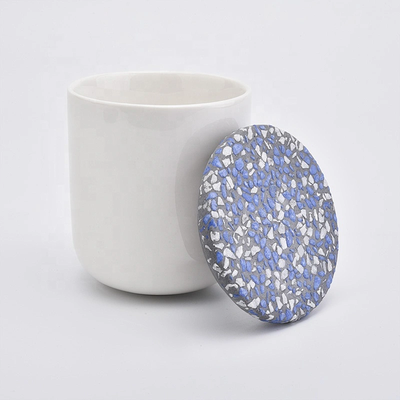 luxury custom concrete cement lid for candle jars