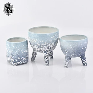Sunny 423ml 260g  blue appearance ceramic candle jars with great quality