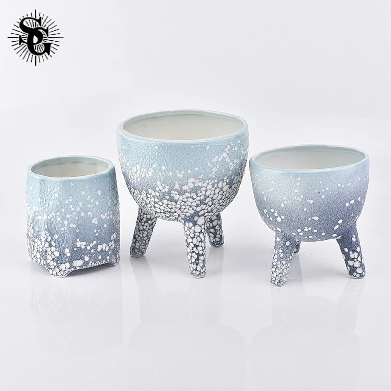 Sunny 423ml 260g  blue appearance ceramic candle jars with great quality